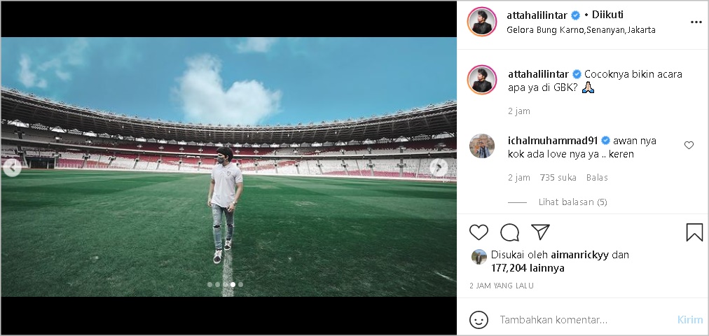 Atta Halilintar Foto di Stadion GBK Heboh Diduga Survei Lokasi Pernikahan, Hal Ini Bikin Salfok