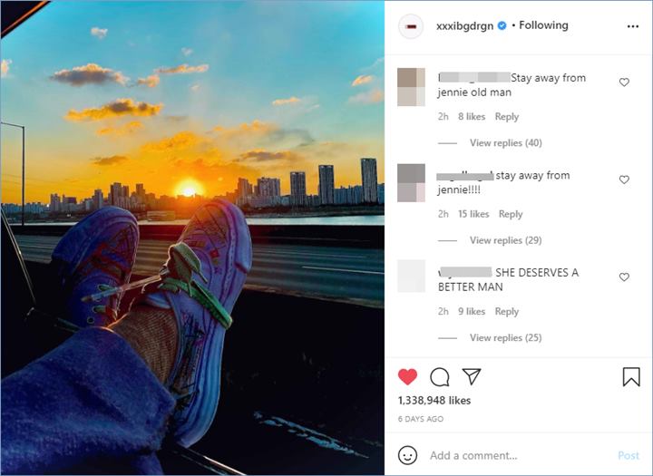 Unggahan terbaru dari akun Instagram pribadi G-Dragon BIGBANG tampak mendapatkan banyak komentar jahat dari para penggemar Jennie BLACKPINK menyusul rumor pacaran