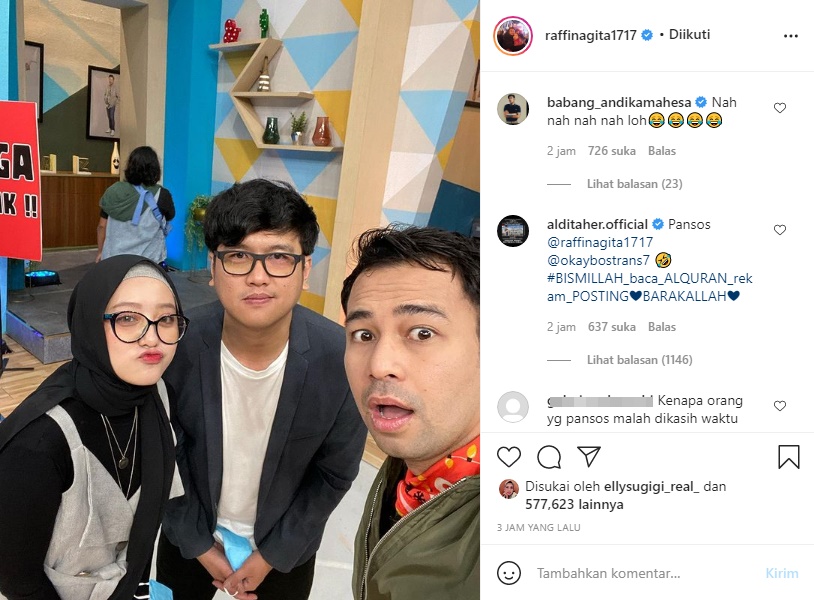 Raffi Ahmad Pamer Foto Bareng \'Kembaran\' Ayus-Nissa Sabyan