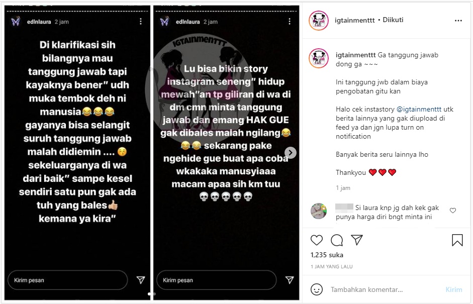Kembali Sindir Gaga Muhammad, Laura Anna: Gayanya Selangit Suruh Tanggung Jawab Malah Diem