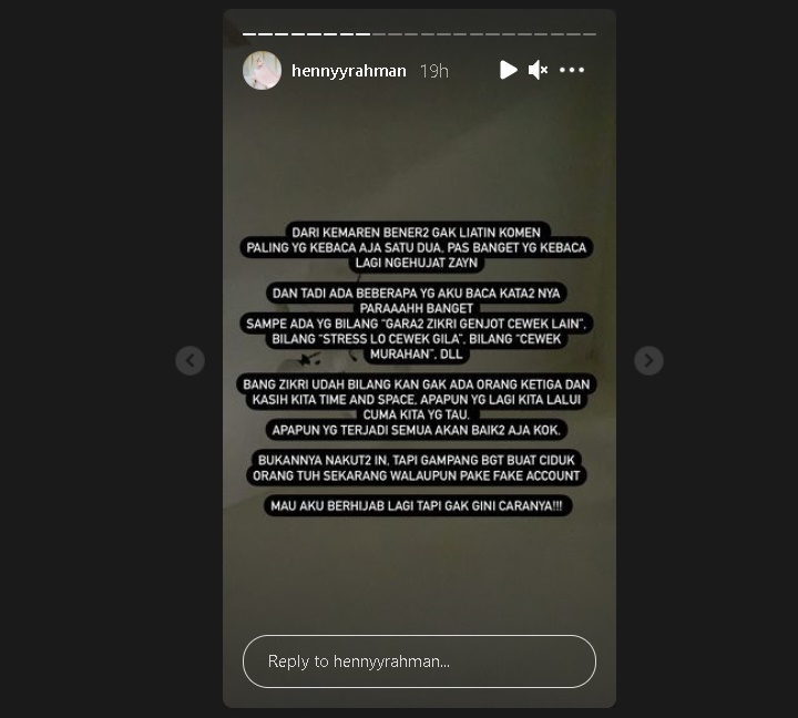 Dihujat Usai Lepas Hijab, Istri Zikri Daulay Buka Suara Hingga Tegas Peringatkan Hal Ini