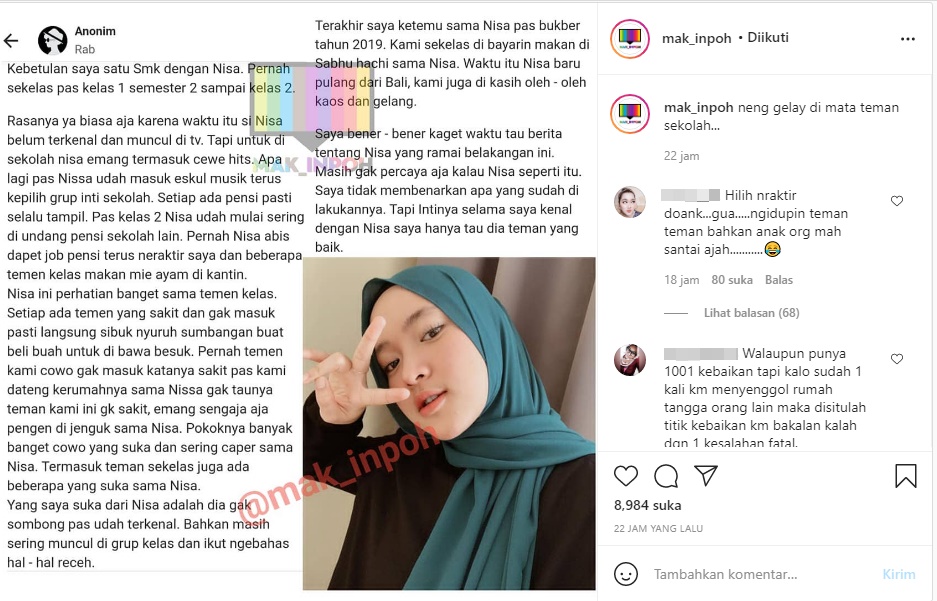 Dituding Jadi Orang Ketiga, Sosok Nissa Sabyan Diungkap Teman Masa Sekolah