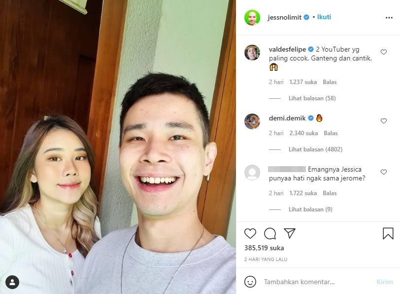 Dayana Terciduk Komentari Postingan Jess No Limit, Langsung Kena Sindir