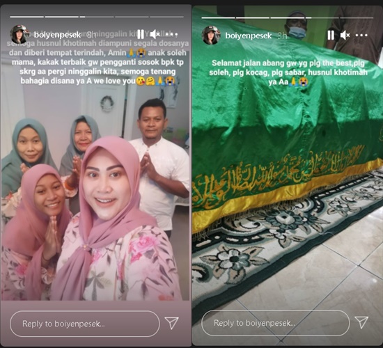 Sang Kakak Meninggal Dunia, Boiyen Nangis Unggah Foto Keranda Seraya Sampaikan Perpisahan
