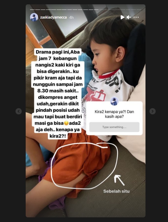 Zaskia Adya Mecca Mendadak Panik Usai Kaki Anak Ketiganya Tak Bisa Gerak, Netter Duga Gara-gara Ini