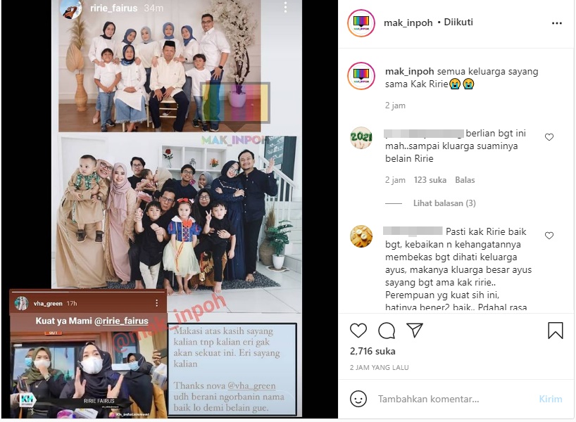 Dapat Dukungan dari Keluarga Ayus, Ririe Fairus: Tanpa Kalian Enggak Akan Sekuat Ini