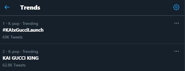 kai exo menjadi trending topic di twitter dunia karena perilisan perdana produk kolaborasinya dengan gucci