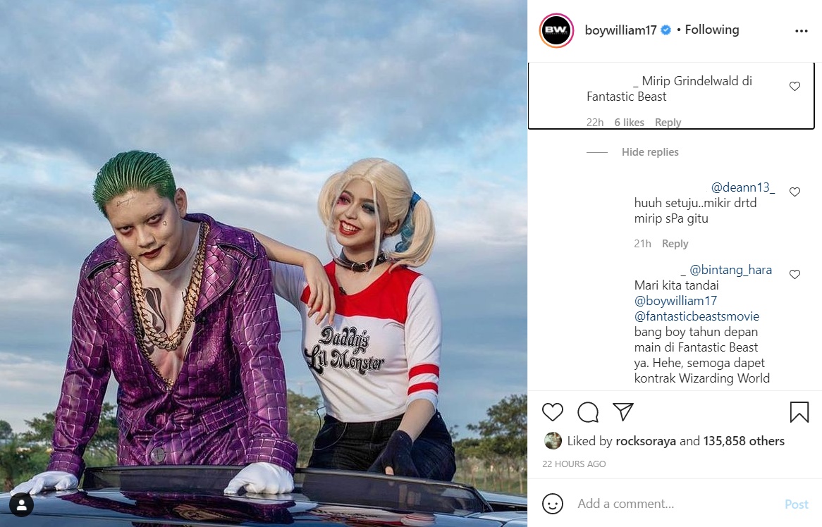 Boy William Dandan Ala Joker Bikin Pangling, Malah Disebut Mirip Grindelwald \'Fantastic Beasts\'