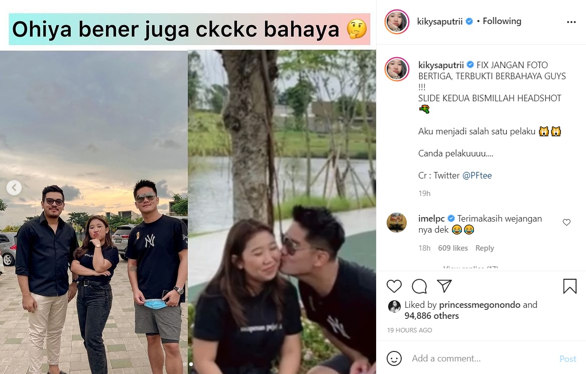 Heboh Hubungan Asmara Kaesang Pangarep, Kiky Saputri Ungkap Bahaya Bagikan Foto Bertiga