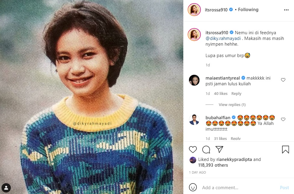 Foto Jadul Rossa Rambut Pendek Disebut Bak Nike Ardila, Dipuji Definisi Makin Tua Makin Cantik