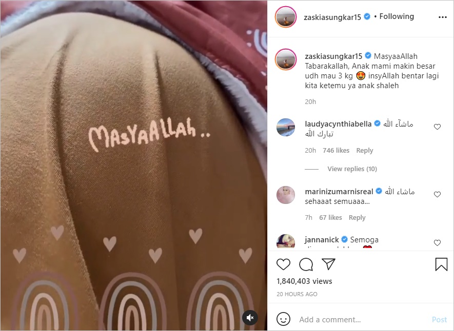 Zaskia Sungkar Abadikan Momen Bayinya Bergerak di dalam Perut, Ramai Rekan Artis Ikut Terharu