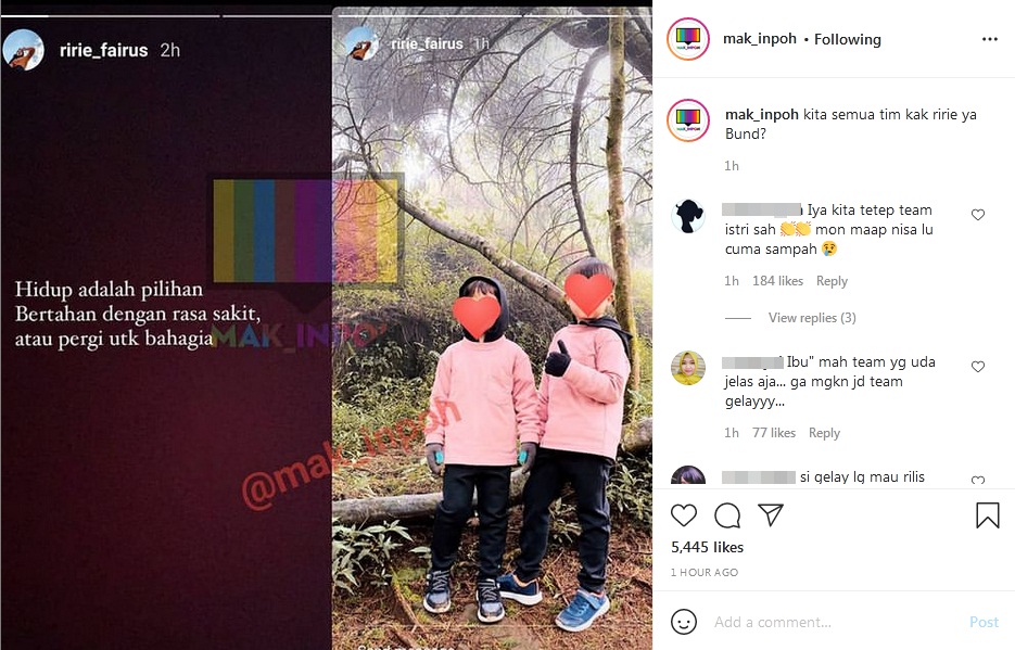 Ririe Fairuz Unggah Foto Anak Singgung Rasa Sakit