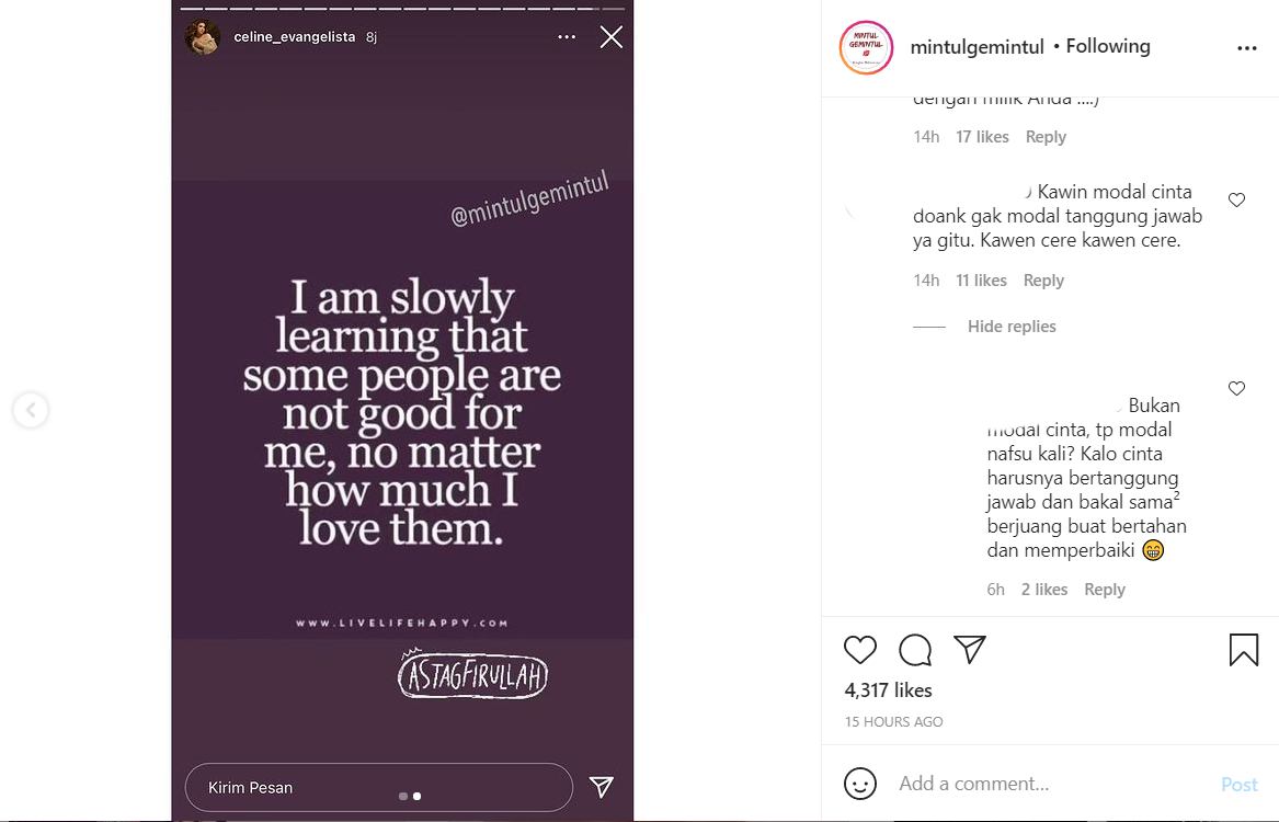 Rumah Tangga Dikabarkan Bermasalah, Celine-Stefan Kompak Bagikan Postingan Galau