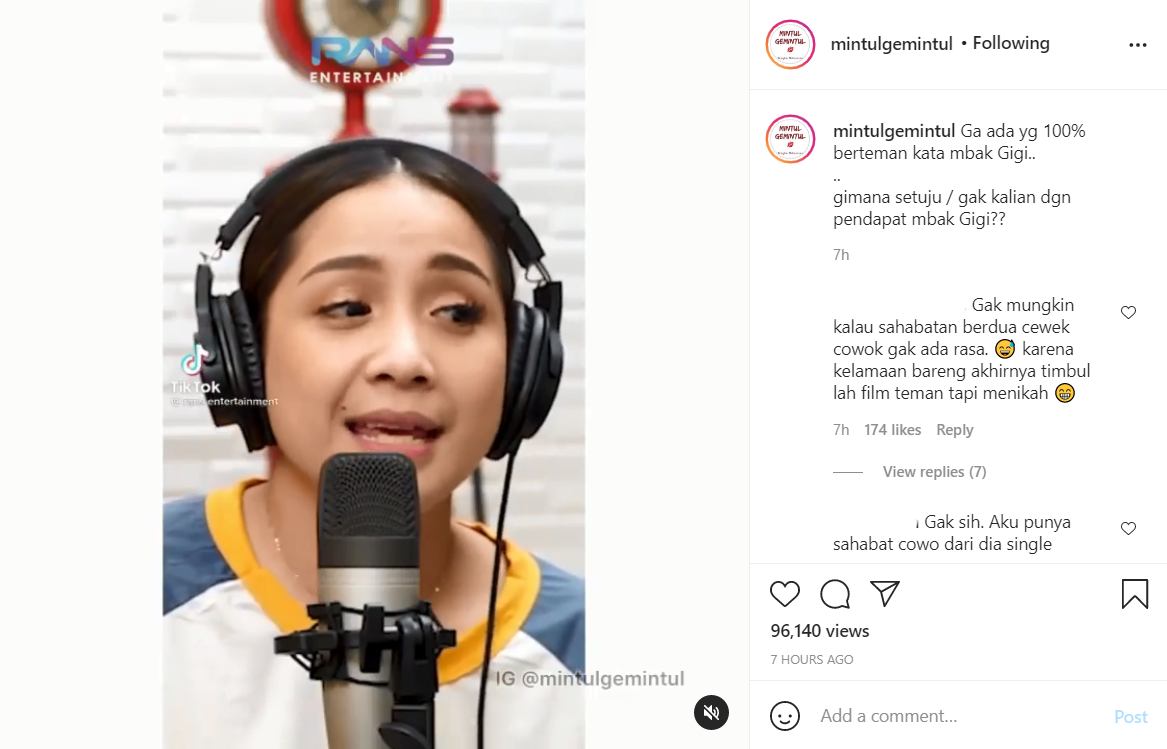 Nagita Slavina Sebut Tak Ada Pertemanan antara Cowok dan Cewek, Netizen Layangkan Protes