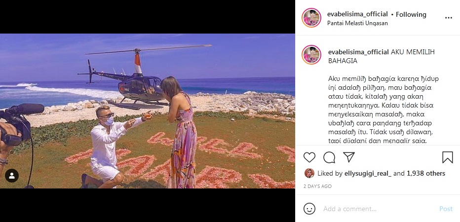 Belum Lama Cerai dari Kiwil, Eva Belisima Dilamar Romantis Pacar Bulenya