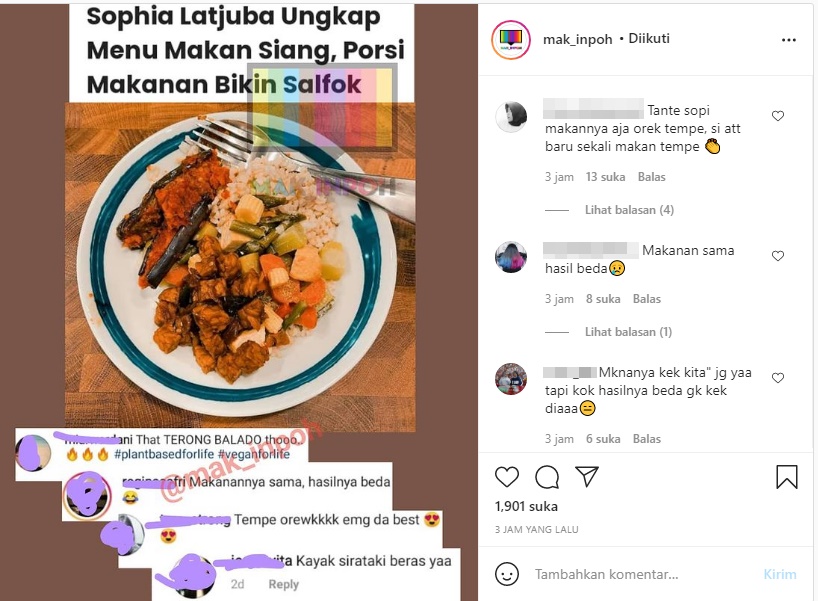 Ungkap Menu Makan Siang, Porsi Makanan Sophia Latjuba Bikin Salfok Hingga Iri