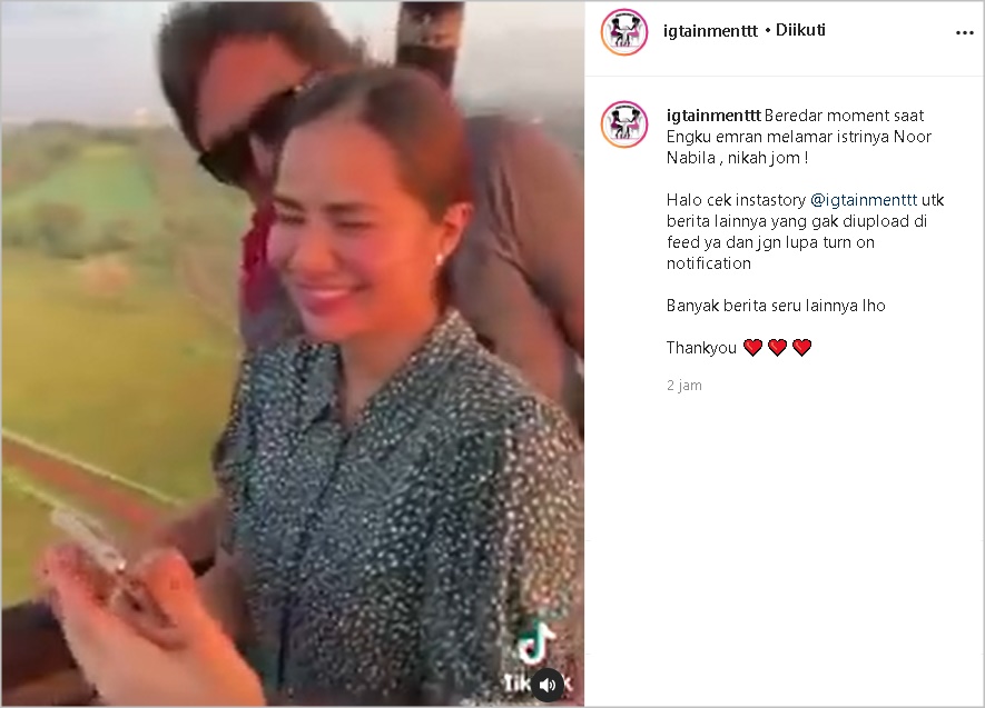 Beredar Video Romantis Engku Emran Saat Lamar Noor Nabila, Malah Tuai Respons Sinis