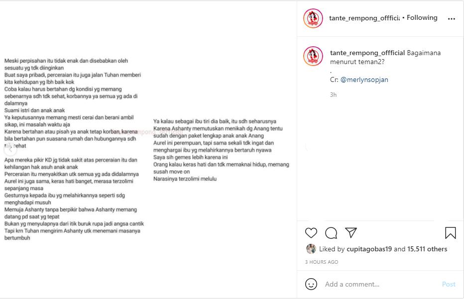 Aktivis Ini Sampaikan Kritikan Tajam untuk Anang Hermansyah dan Aurel Hermansyah