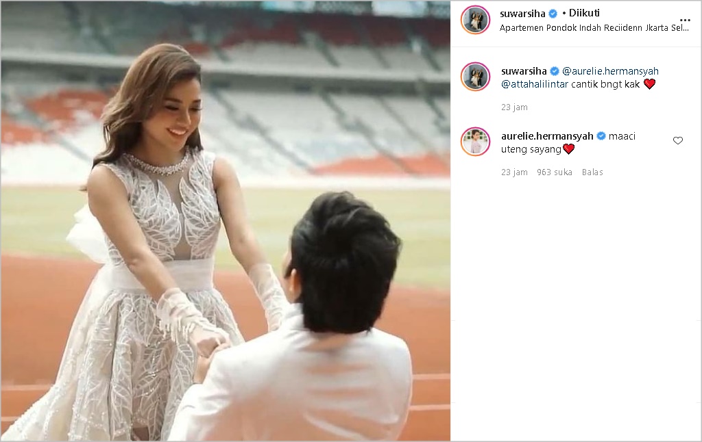 Foto Prewedding dengan Atta di GBK, Visual Menawan Aurel Hermansyah Disebut Mirip Artis India