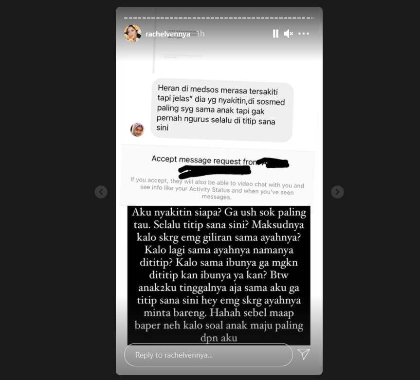 Sebal Dituduh Tak Pernah Urus Anak, Rachel Vennya Naik Pitam: Nggak Usah Sok Paling Tahu