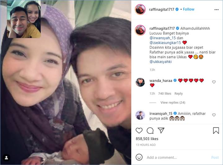 irwansyah komentari unggahan raffi ahmad