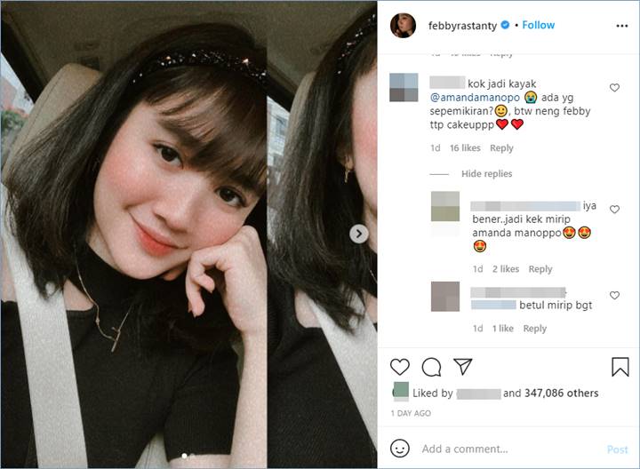febby rastanty disebut mirip amanda manopo di potret baru