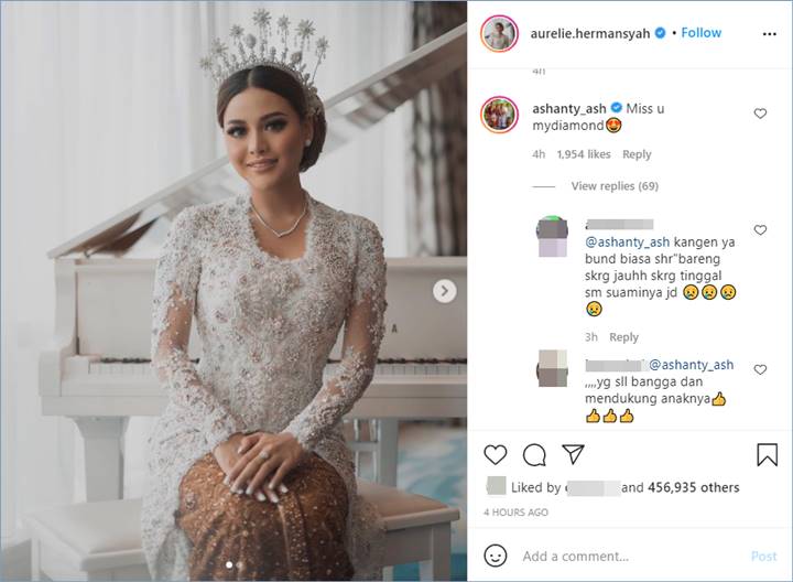 ashanty memberikan komentar manis dengan mengaku bahwa ia merindukan aurel hermansyah