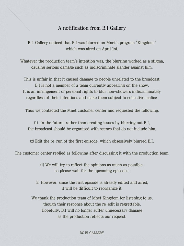 Sosok B.I eks iKON Diburamkan di \'Kingdom\' Picu Protes dari Penggemar