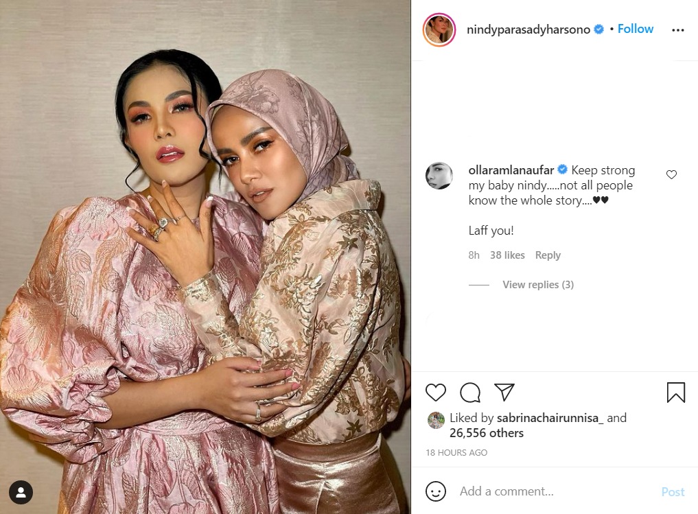 Nindy Ayunda Posting Foto Bareng Olla Ramlan, Singgung Soal Kebahagiaan dan Mantan