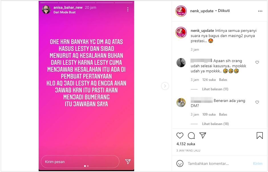 Annisa Bahar Ikut Komentari Masalah Sibad-Lesty Malah Direspons Sinis