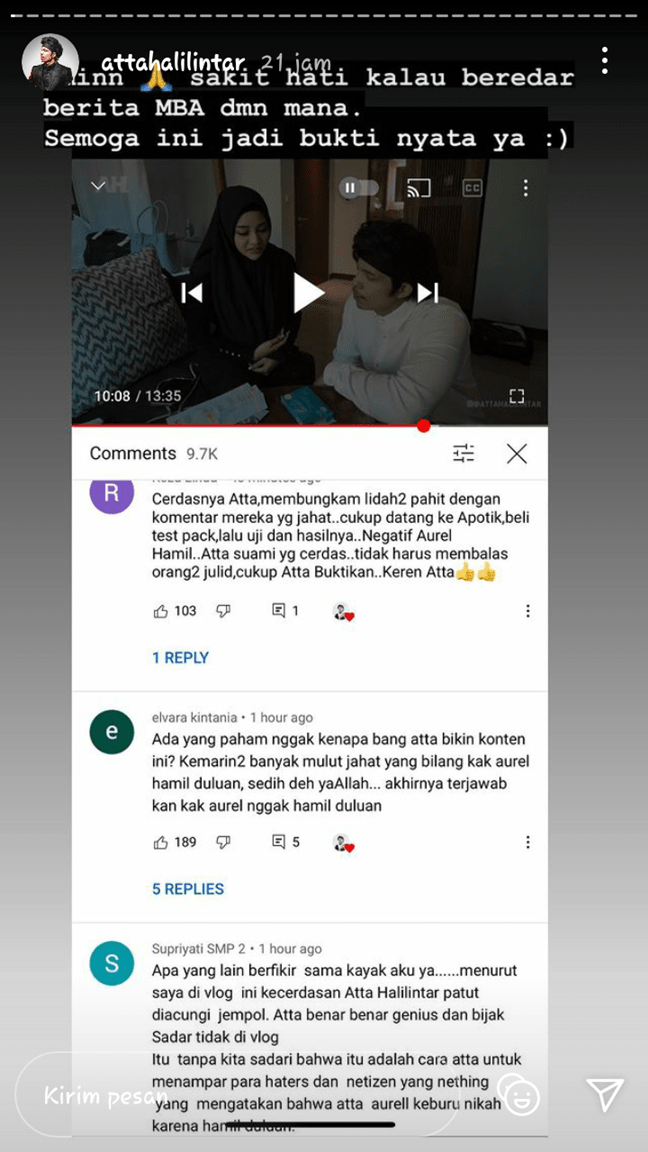 Sakit Hati Aurel Hermansyah Dituduh Hamil Duluan, Atta Halilintar: Ini Jadi Bukti Nyata!