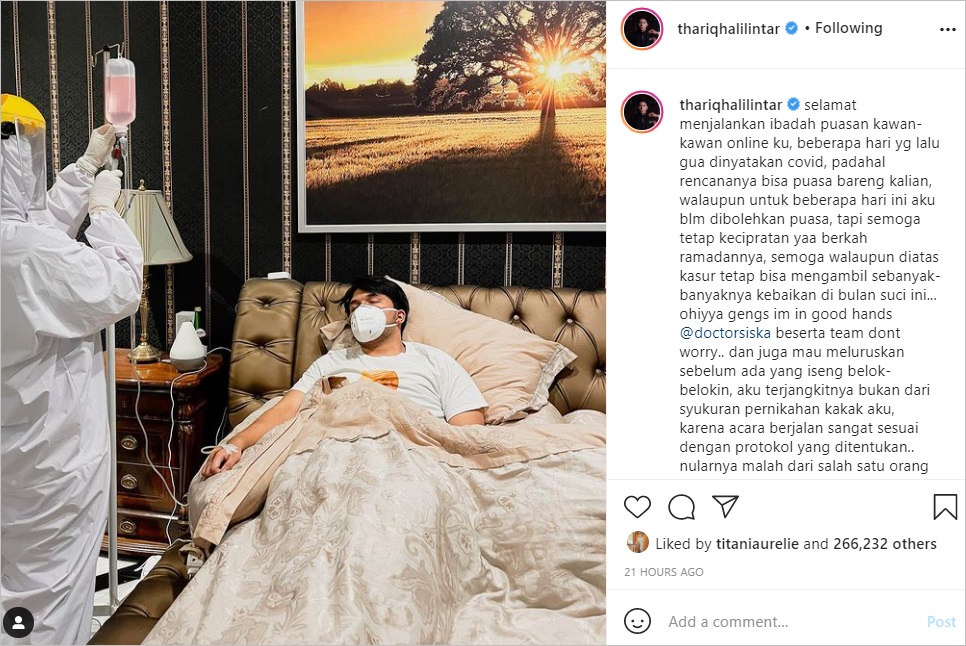 Positif Covid-19, Thariq Halilintar Tegaskan Tak Tertular dari Pernikahan Atta Melainkan Karena Ini