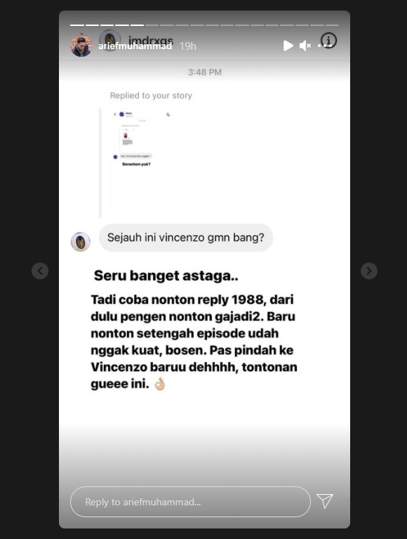 Bosan Diisolasi Usai Positif Corona, Arief Muhammad Putuskan Nonton \'Vincenzo\': Seru Banget Astaga!