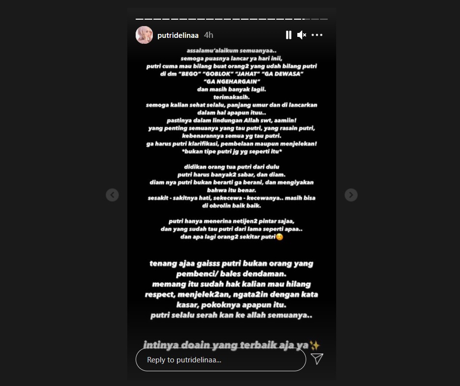 Diserang DM Kata-kata Kasar di Tengah Masalah Sule-Nathalie, Putri Delina Singgung Didikan Orangtua