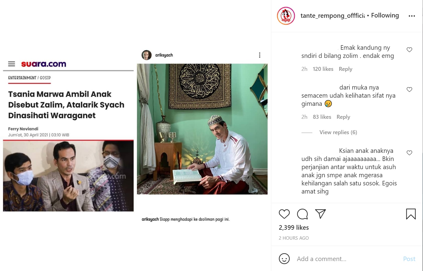 Atalarik Syah Tuai Kecaman Usai Diduga Sebut Tsania Marwa Zalim, Netter: Kasihan Anak!