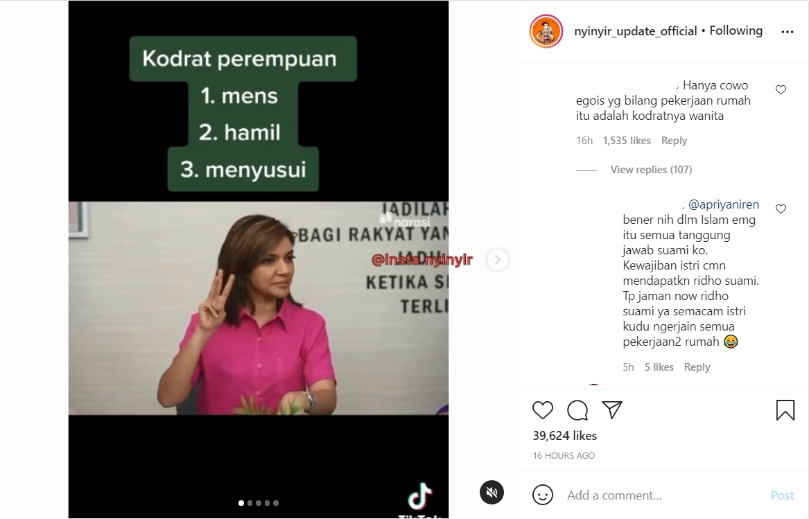 Najwa Shihab Sebut Kodrat Perempuan Cuman Ada 3, Tuai Dukungan Kaum Hawa Lain