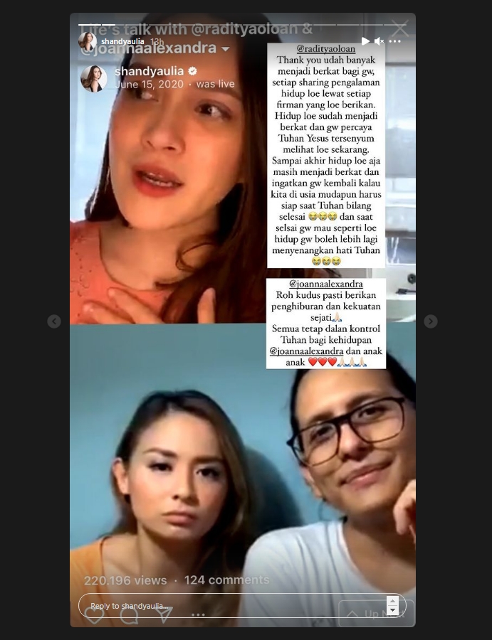 Turut Ucapkan Duka, Shandy Aulia Nangis Ingat Pesan dari Raditya Oloan Soal Kematian