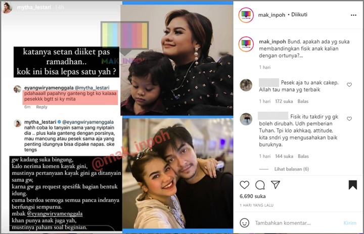 Geram Hidung Sang Anak Diledek Netizen, Mytha Lestari Pasang Badan Beri Balasan Skakmat