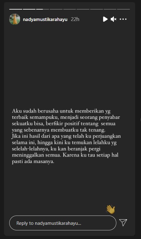 Nadya Mustika Istri Rizki DA Posting Kalimat Galau Singgung Perjuangan Hingga Soal \'Beranjak Pergi\'