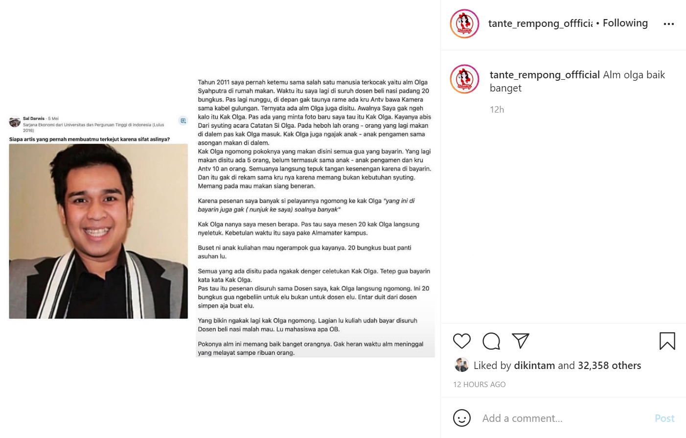 Curhatan Seorang Netizen Tentang Olga Syahputra Jadi Viral, Terbongkar Fakta Ini