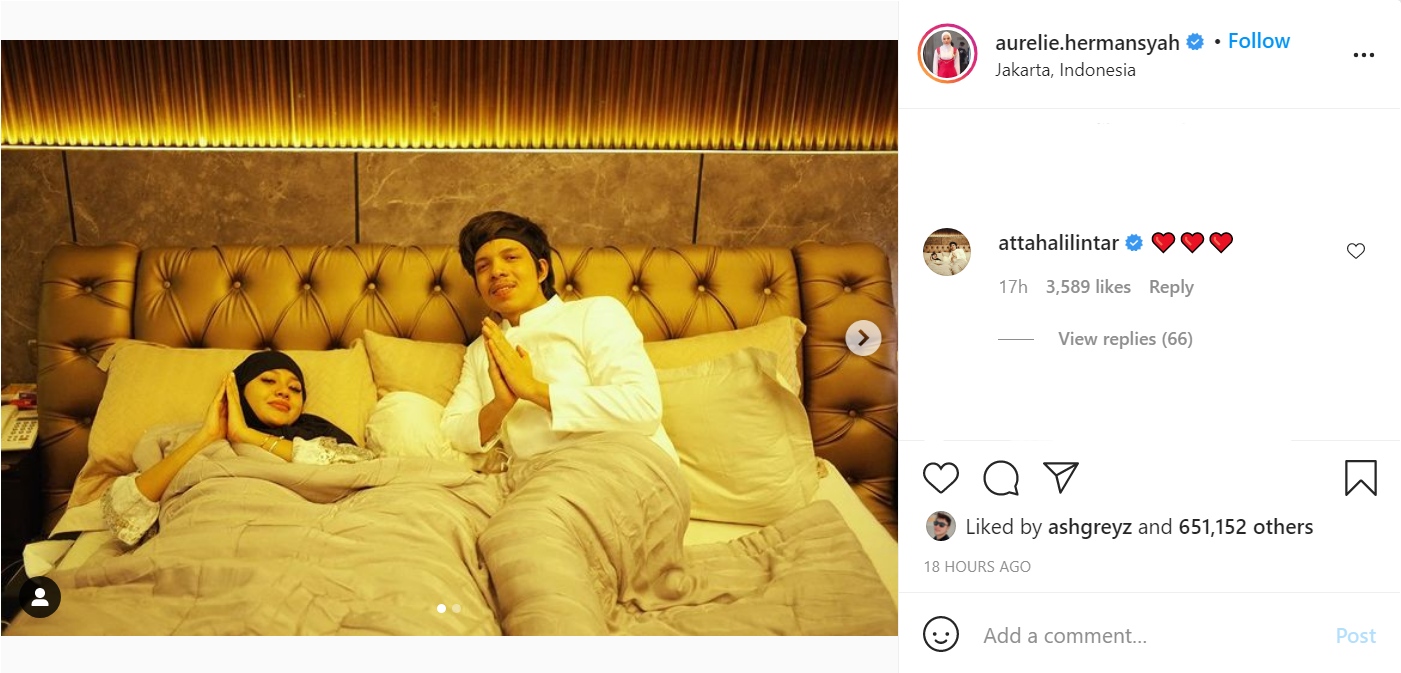 Aurel Minta Maaf pada Atta Halilintar Karena Rayakan Lebaran di Kamar, Suami Beri Respons Adem Ini