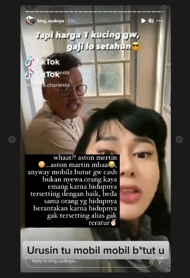Uya Kuya Sindir Balik Soal Mandiin Kucing, Denise Chariesta Murka dan Singgung Soal Kaya Settingan