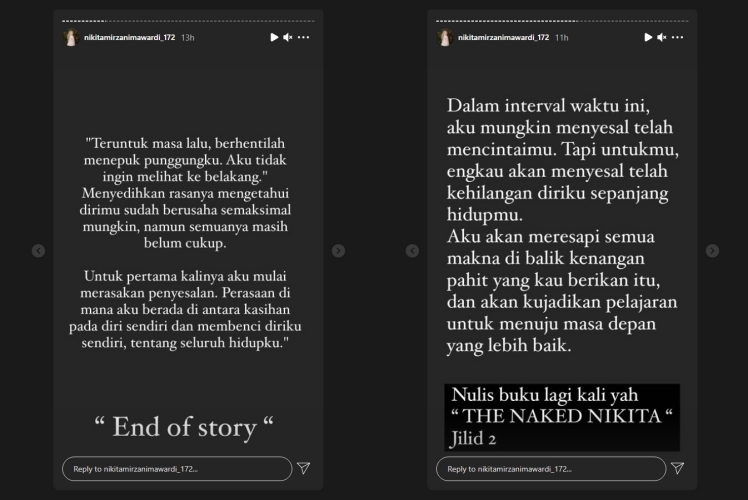 Nikita Mirzani Mendadak Curhat Galau: Untuk Pertama Kalinya Aku Mulai Merasakan Penyesalan