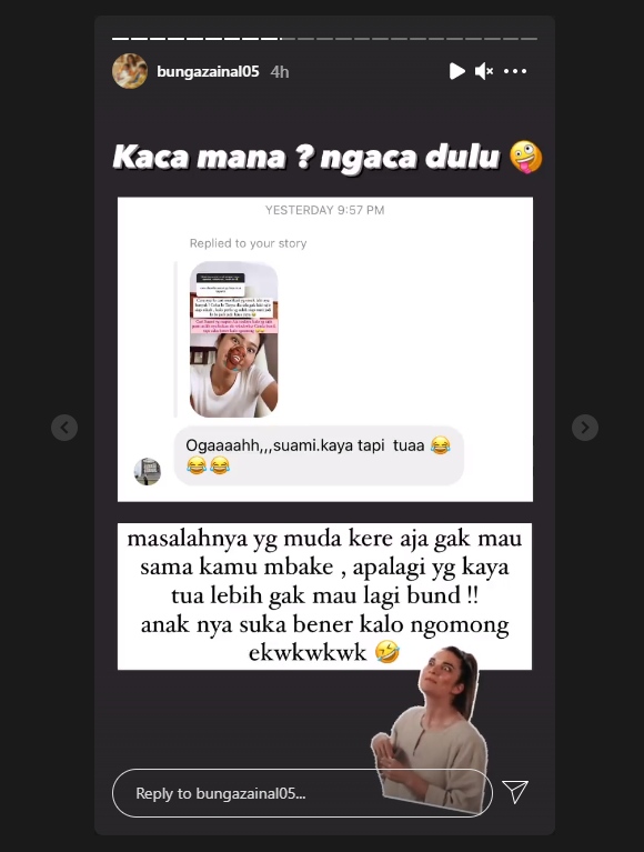 Suami Dibilang Kakek-kakek, Bunga Zainal Ngamuk Hingga Semprot Netizen Julid