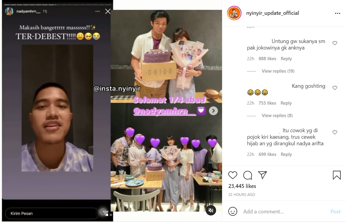 Hadir dan Rayakan Ultah Teman, Tangan Kaesang Pangarep Diduga Rangkul Nadya Arifta Jadi Sorotan