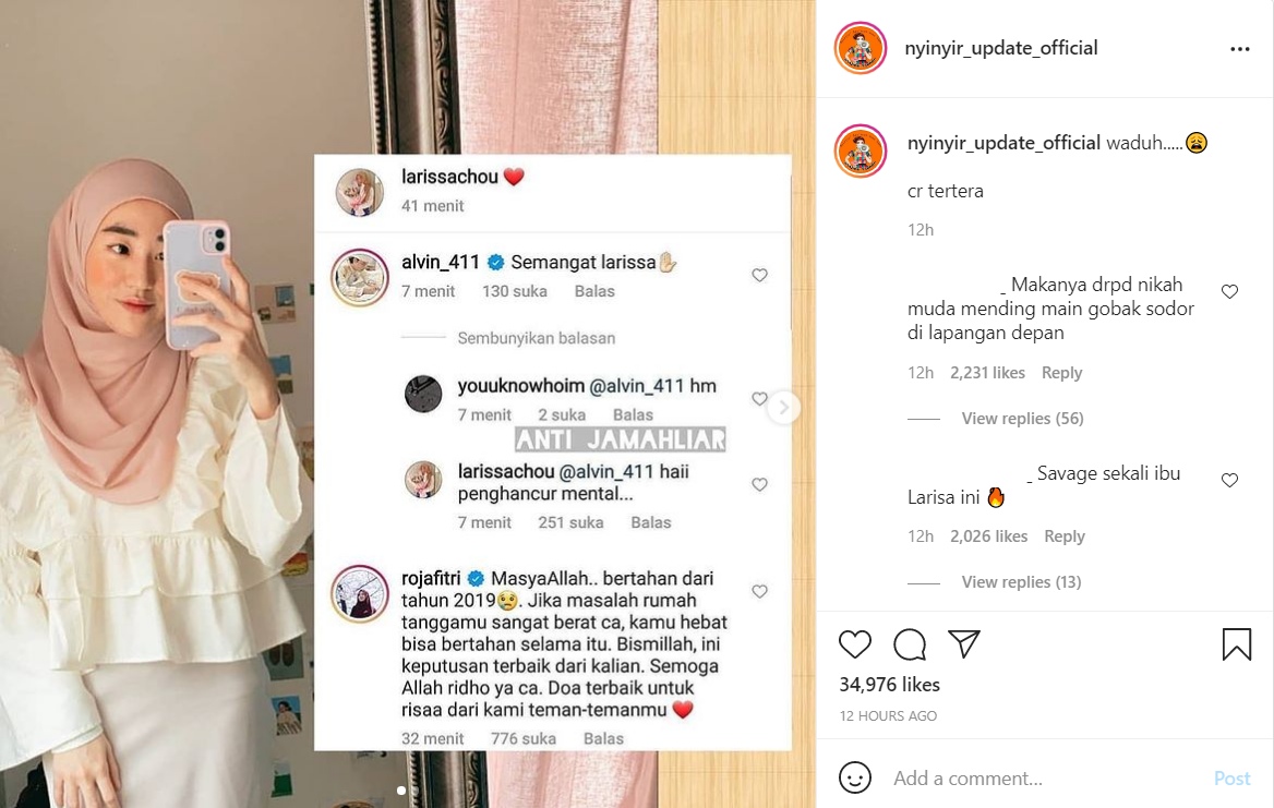 Alvin Faiz Beri Semangat, Larissa Chou Justru Balas dengan Kalimat Menohok Ini