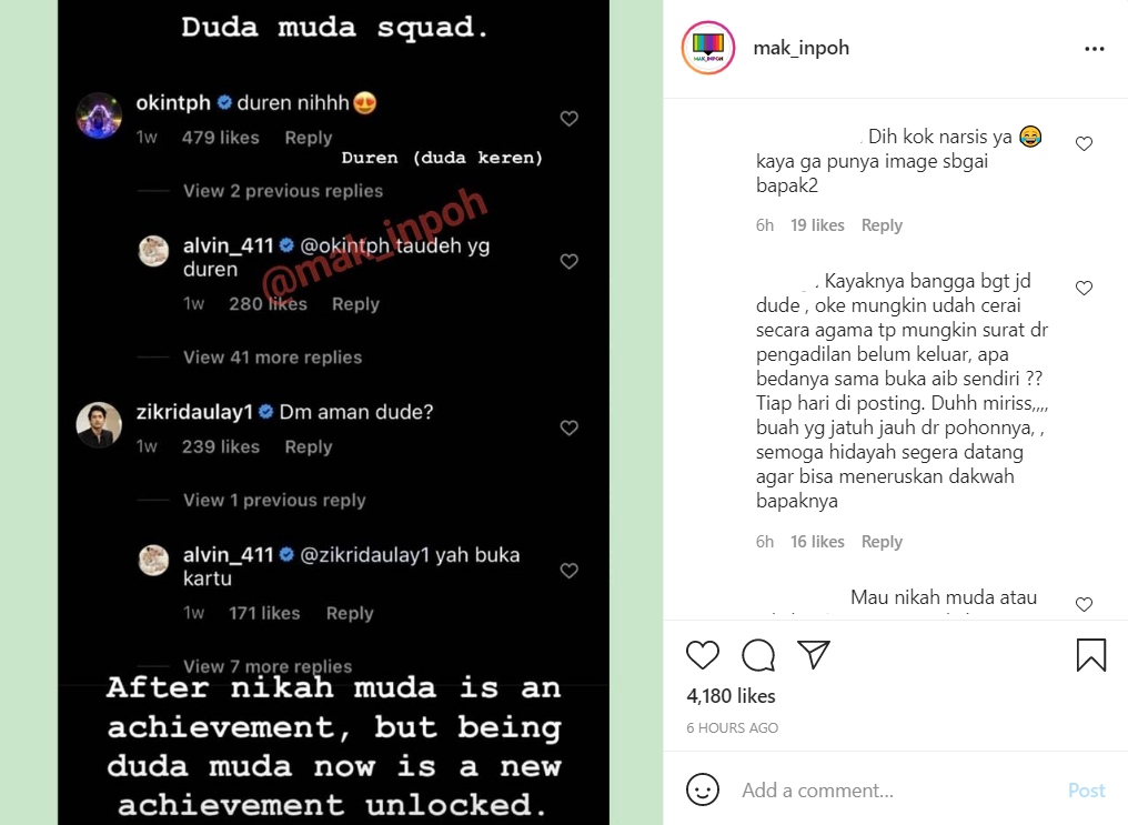 Alvin Faiz dan Niko Al Hakim Tuai Cibiran Tajam Usai Diduga Bangga Jadi Duda Muda