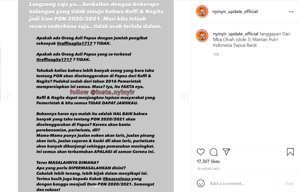 Nagita Slavina Dikritik Jadi Ikon PON XX Papua, Puteri Indonesia Ini \'Pasang Badan\'