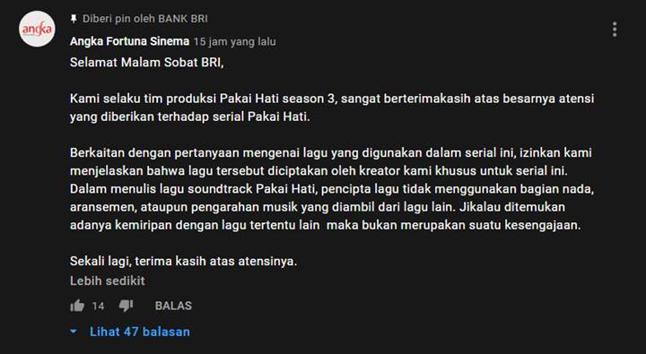 Penjelasan Bank BRI atas lagu tema \'Pakai Hati\' yang dibilang mirip milik Wendy Red Velvet