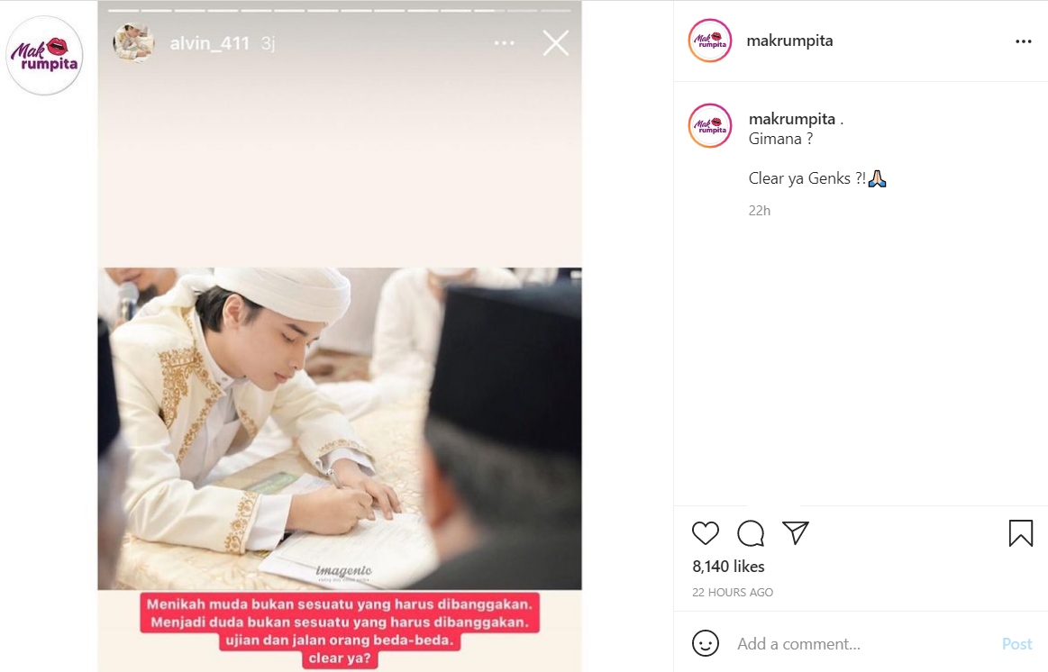 Dituding Bangga Nikah Muda dan Jadi Duda, Alvin Faiz Buka Suara